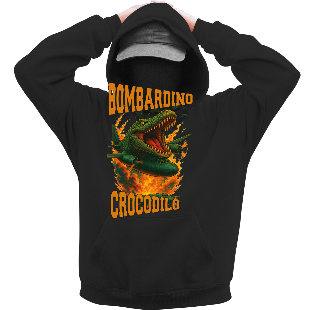 Kapucnis belebújós pulóver