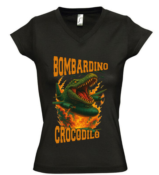 Női V nyakú póló