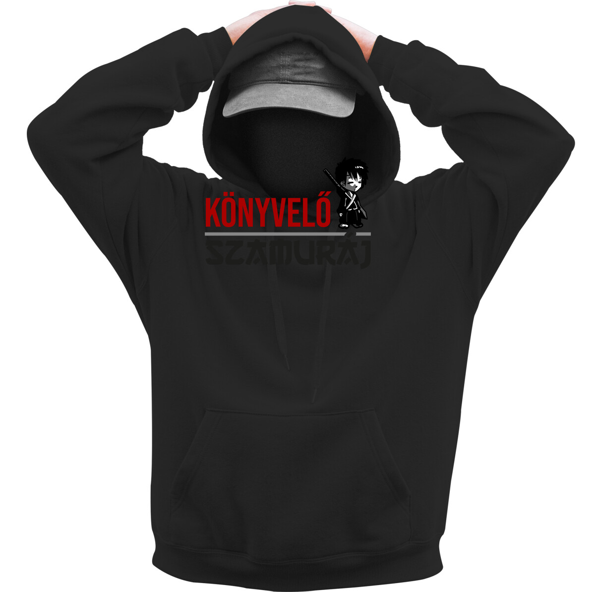 Kapucnis belebújós pulóver