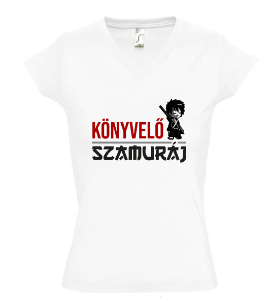 Női V nyakú póló