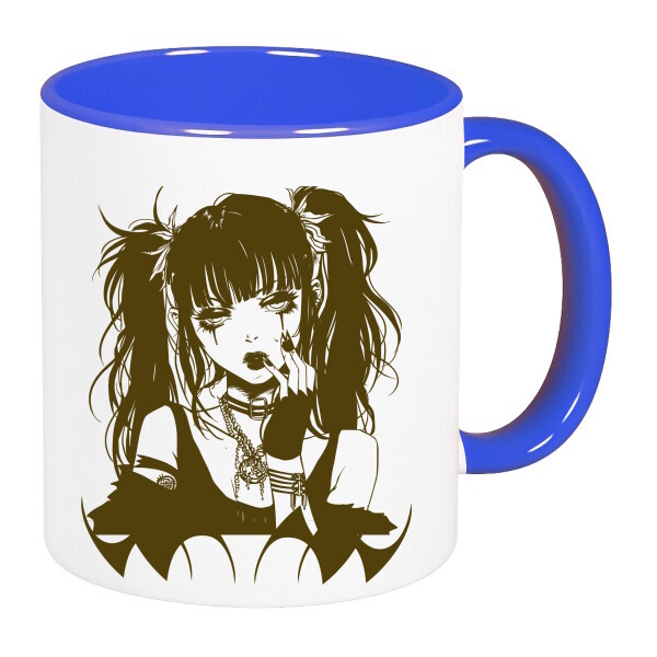 Színes fülű és belsejű bögre