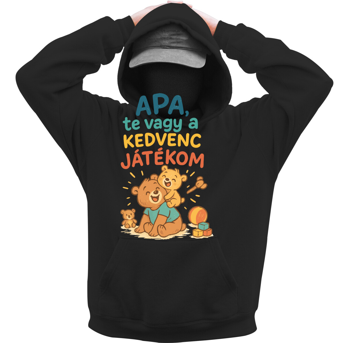 Kapucnis belebújós pulóver