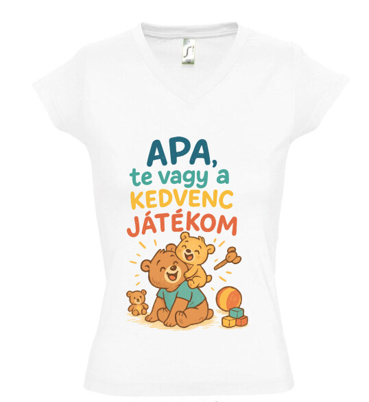 Női V nyakú póló