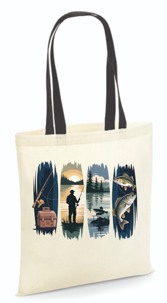 Vászontáska - színes fülű 