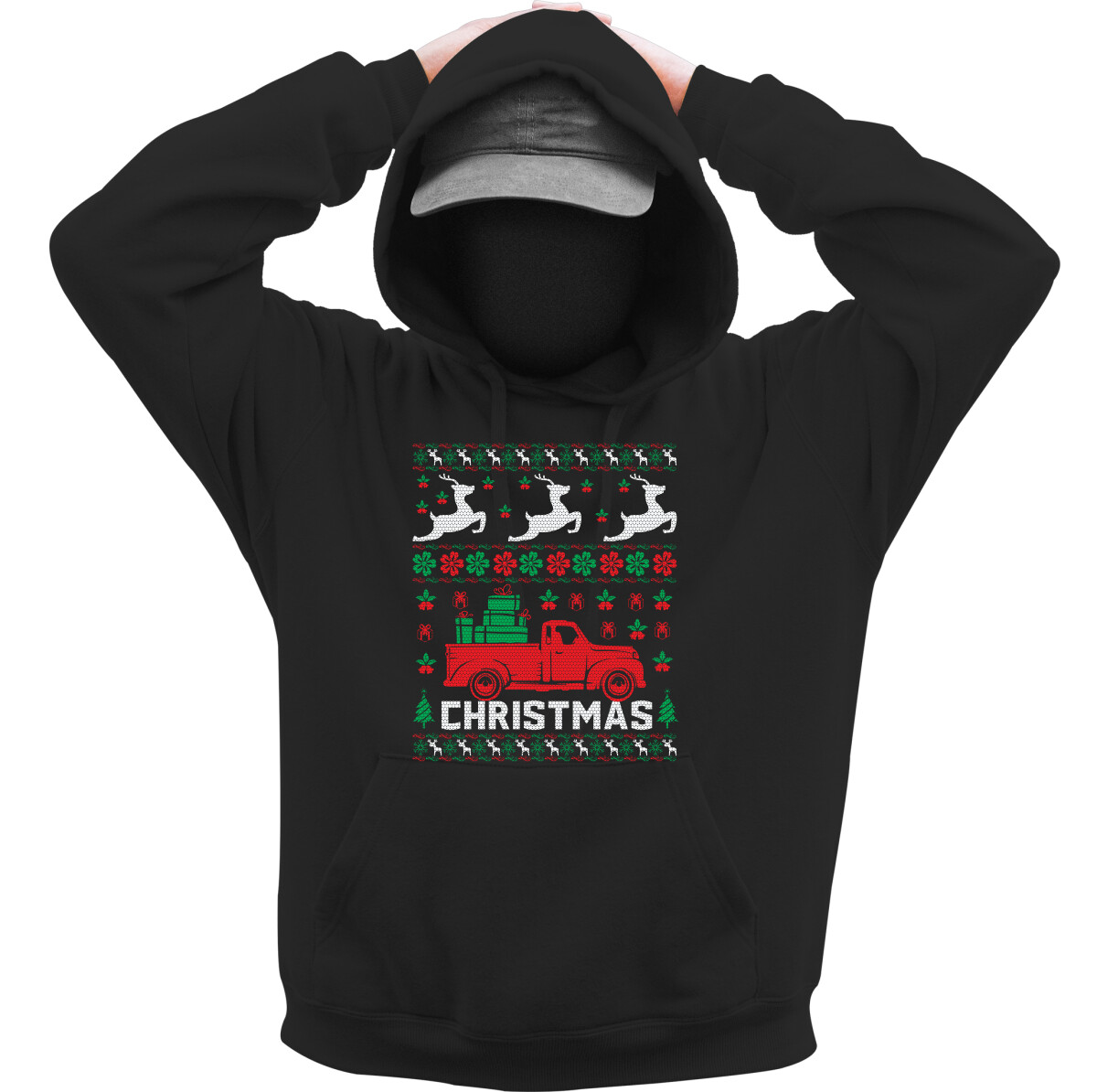 Kapucnis belebújós pulóver