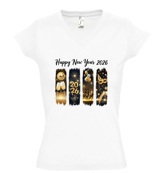 Női V nyakú póló