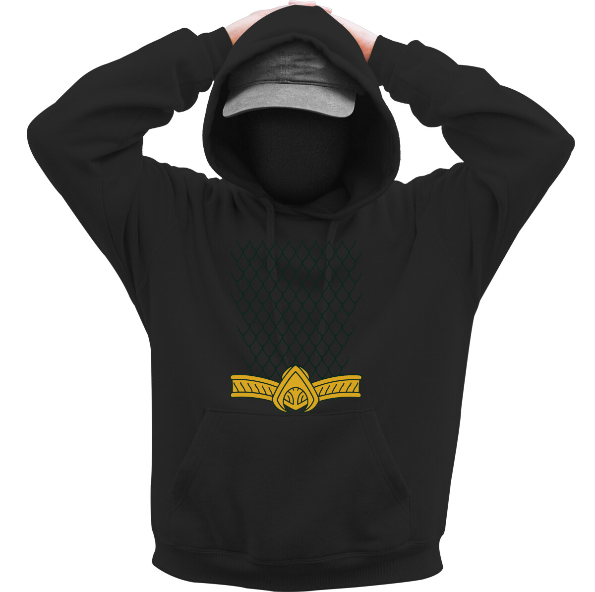 Kapucnis belebújós pulóver