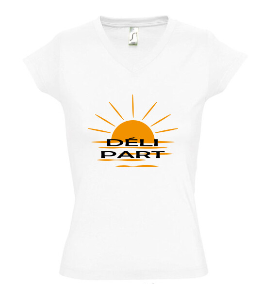 Női V nyakú póló