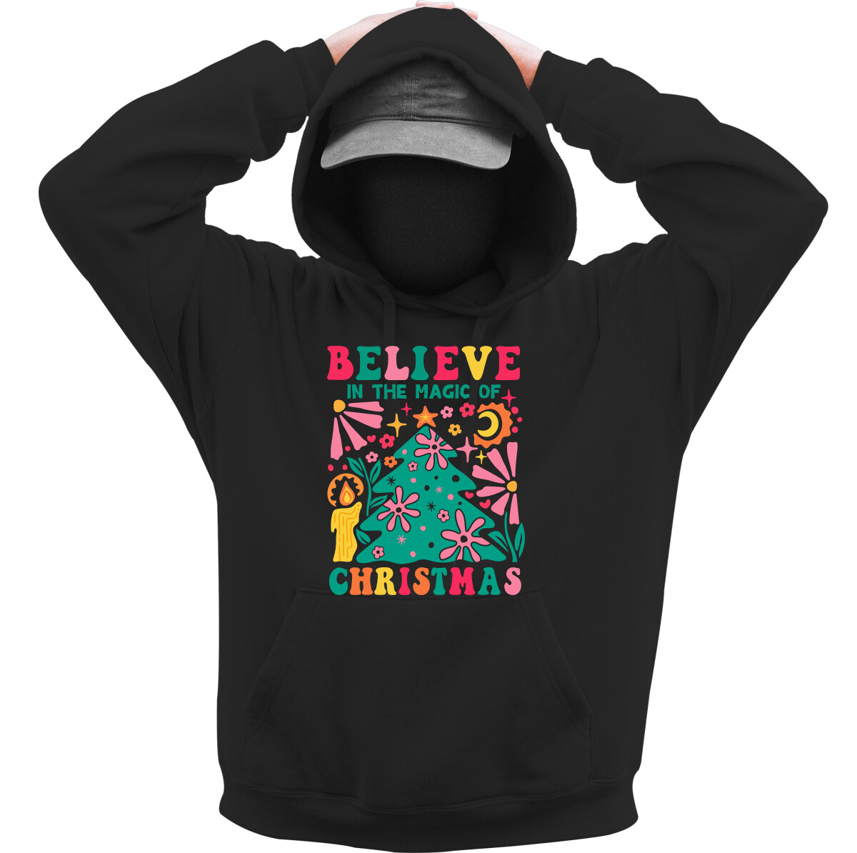 Kapucnis belebújós pulóver