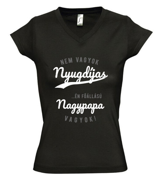 Női V nyakú póló