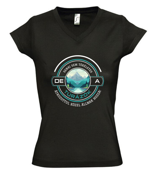 Női V nyakú póló