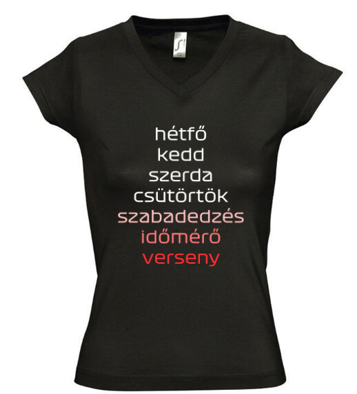 Női V nyakú póló