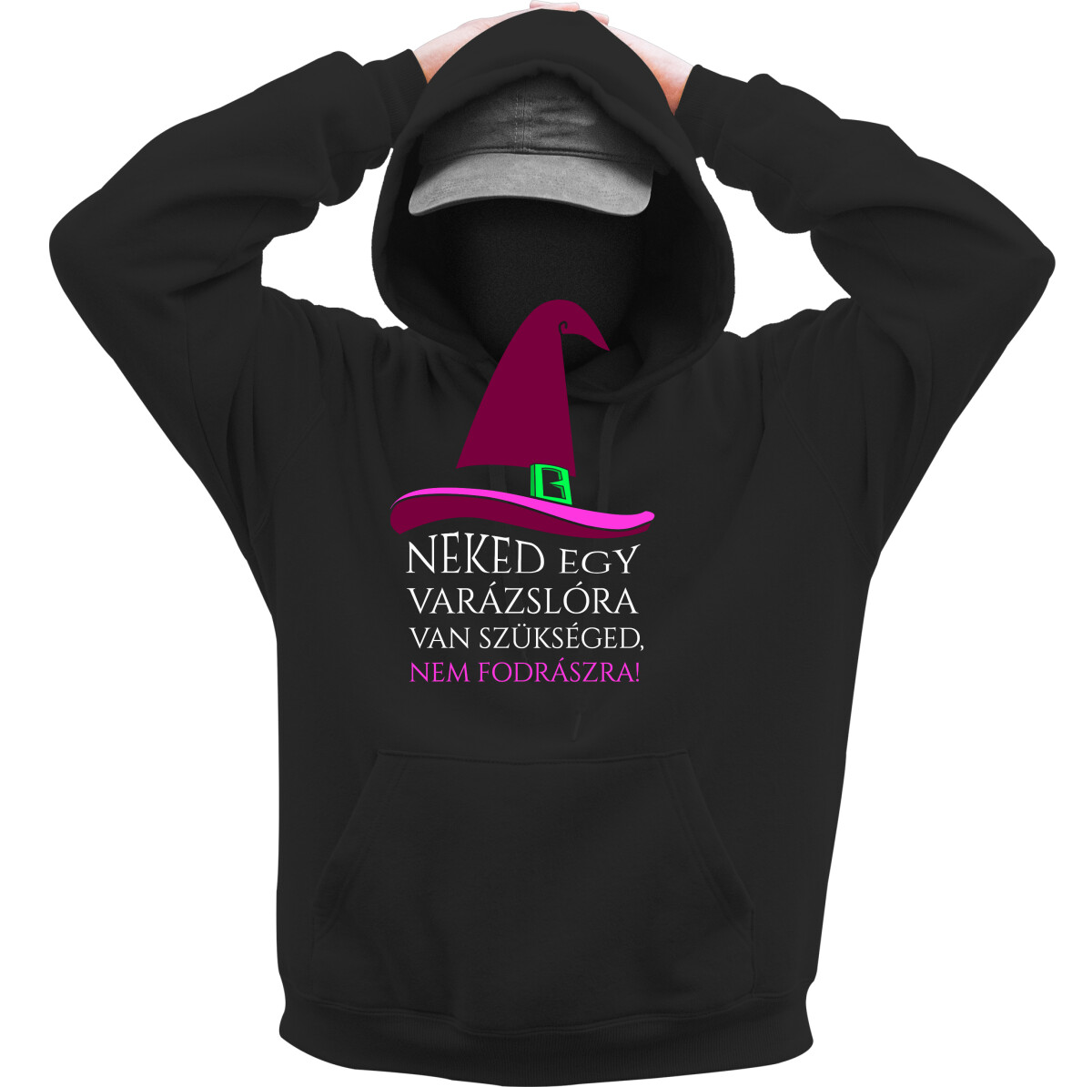 Kapucnis belebújós pulóver