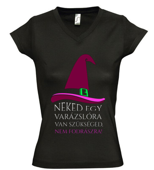 Női V nyakú póló