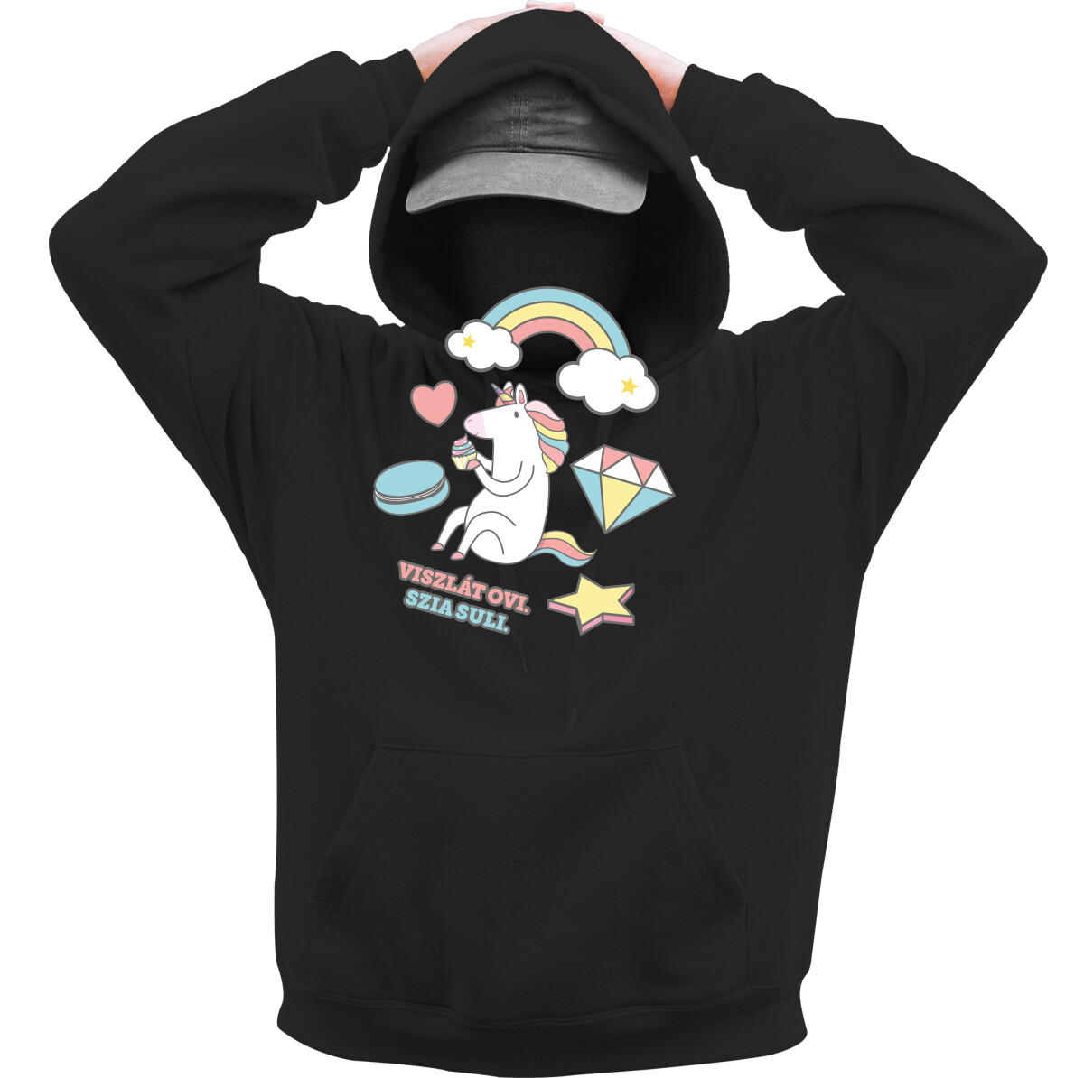 Kapucnis belebújós pulóver