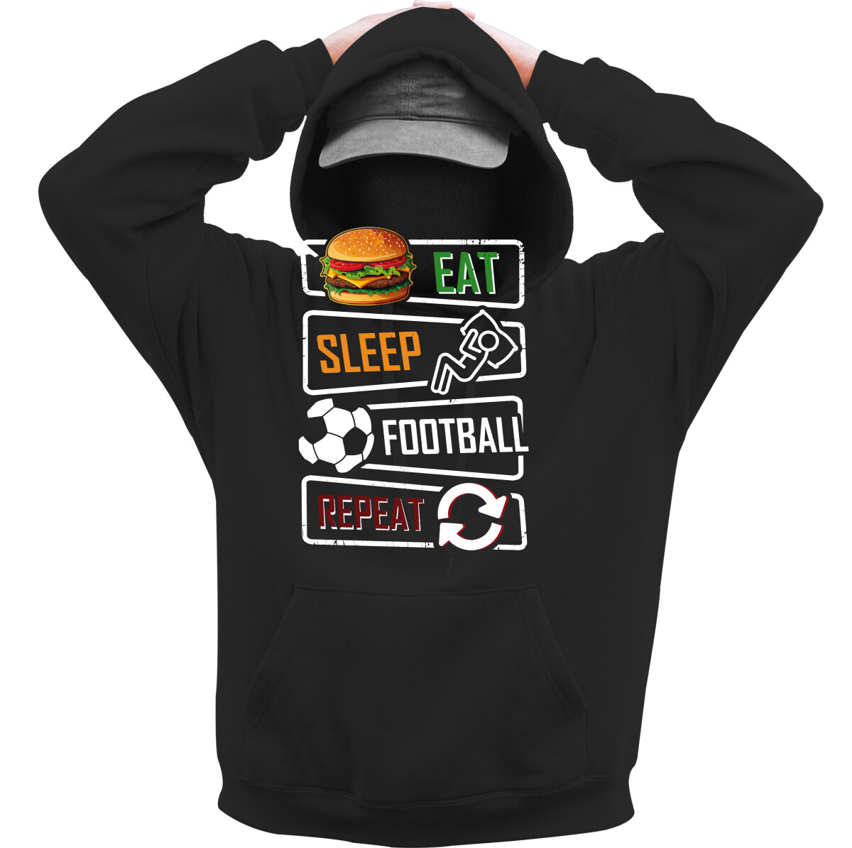 Kapucnis belebújós pulóver