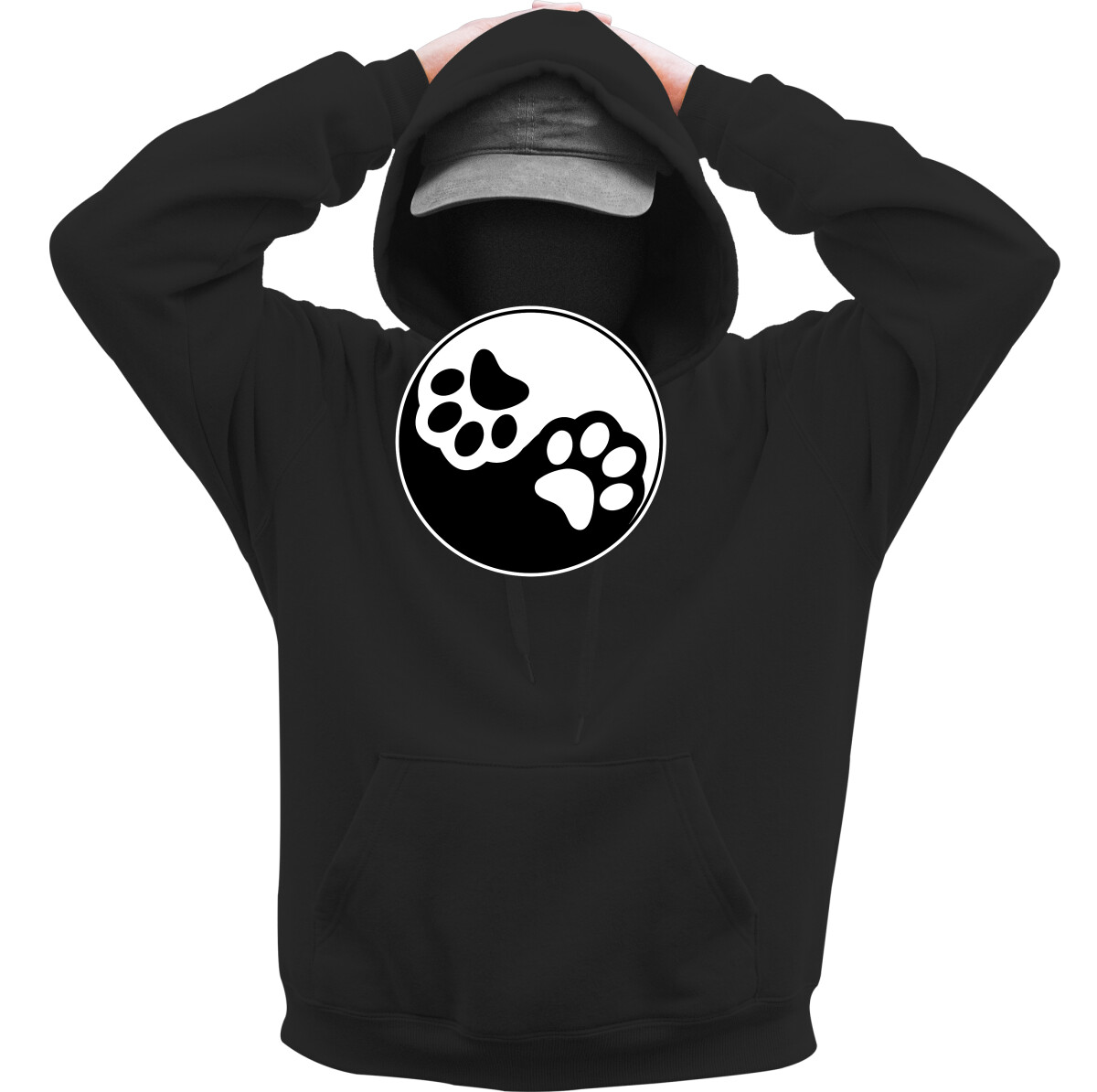 Kapucnis belebújós pulóver