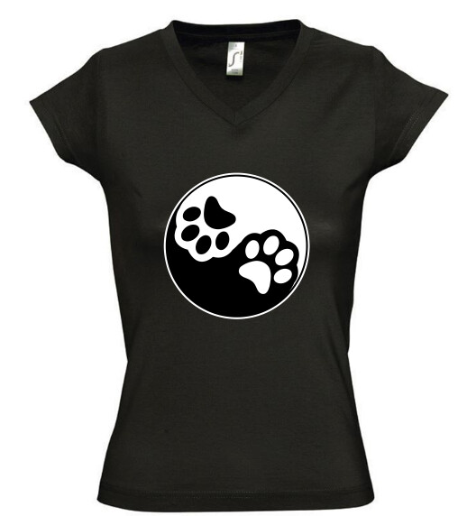 Női V nyakú póló