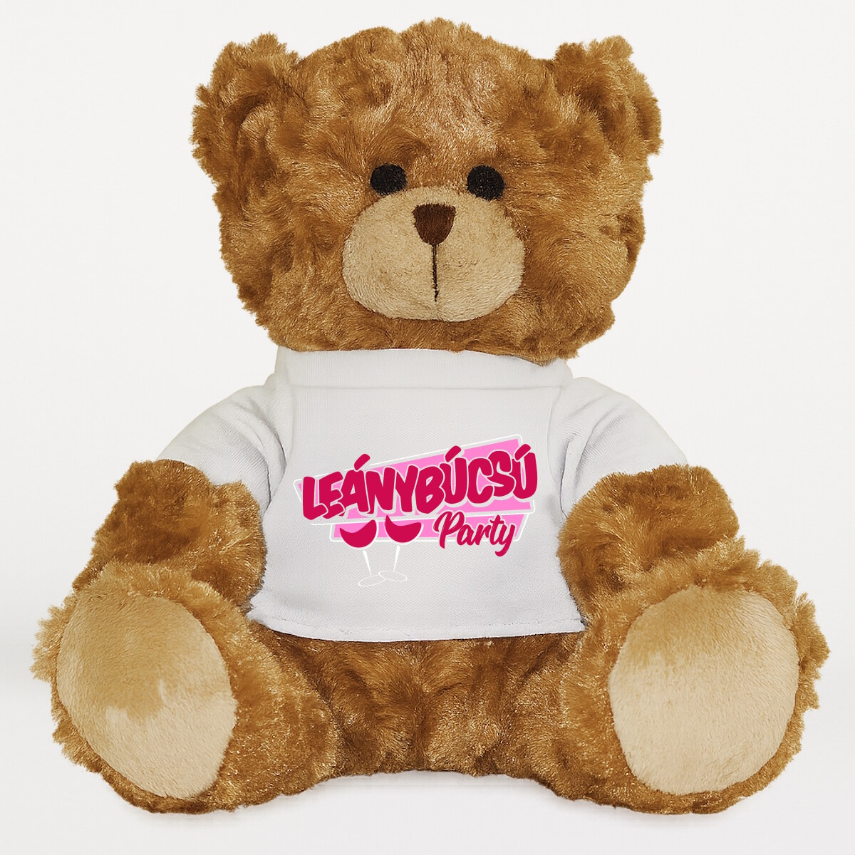 Plüssmaci egyedi pólóval
