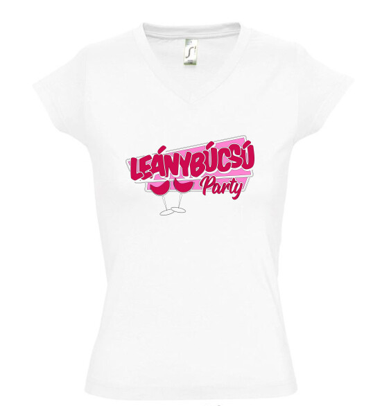 Női V nyakú póló