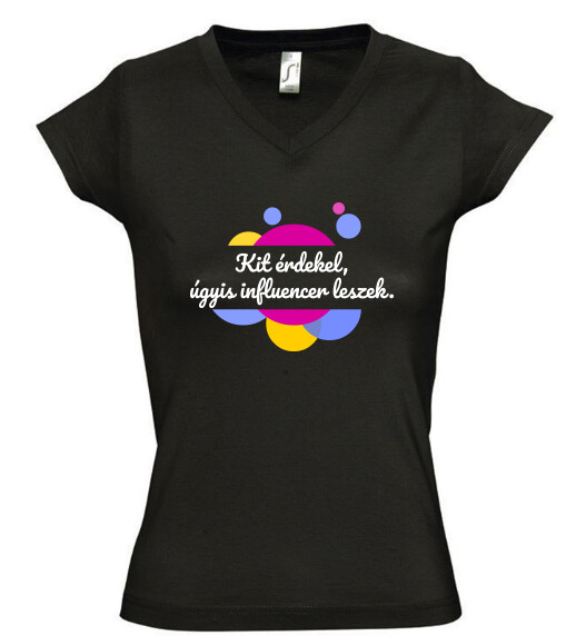 Női V nyakú póló
