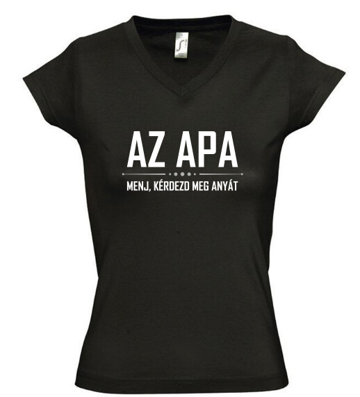 Női V nyakú póló