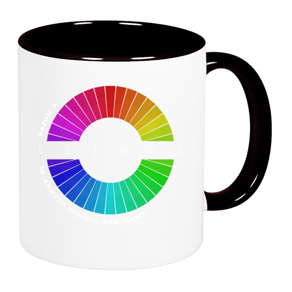 Színes fülű és belsejű bögre