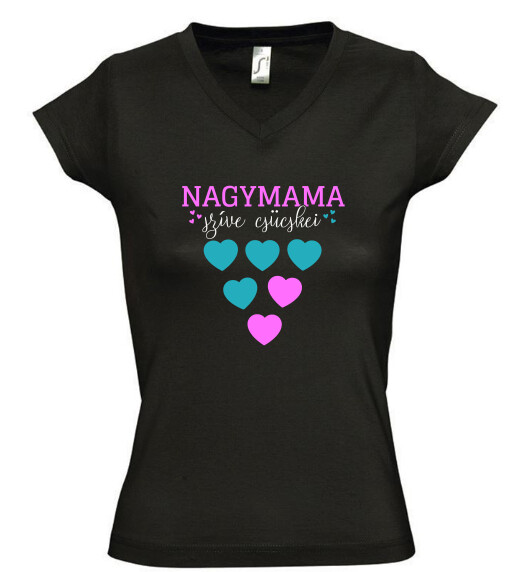 Női V nyakú póló