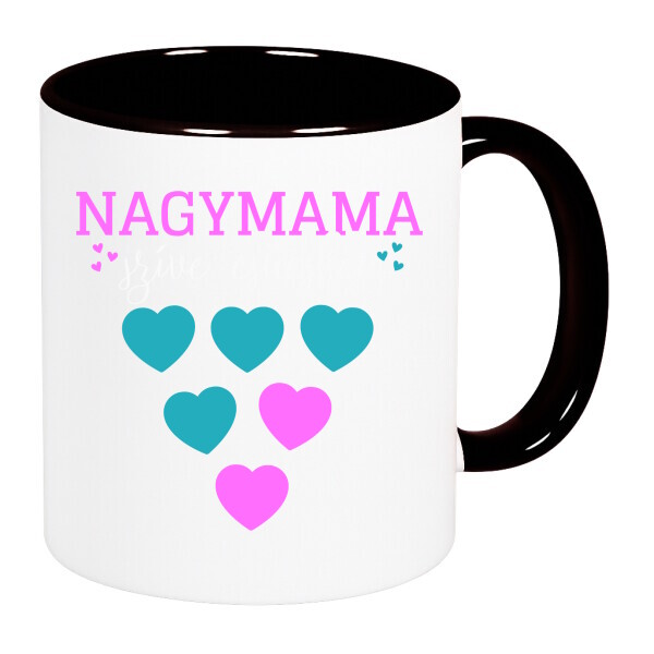 Színes fülű és belsejű bögre