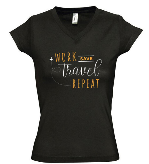 Női V nyakú póló