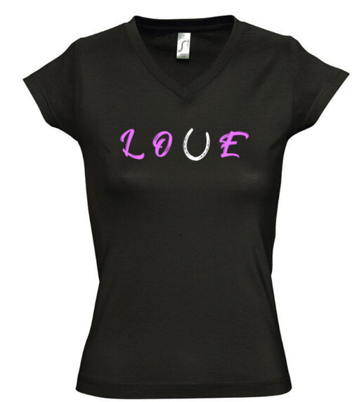 Női V nyakú póló