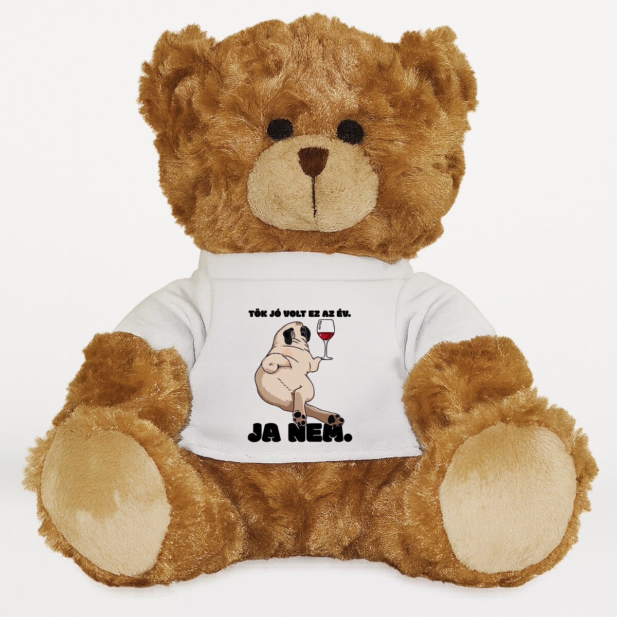 Plüssmaci egyedi pólóval
