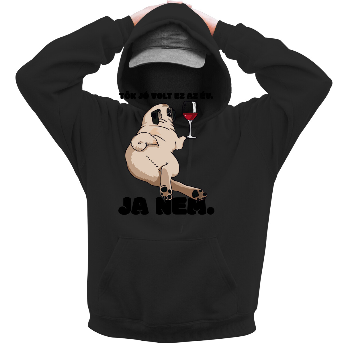 Kapucnis belebújós pulóver