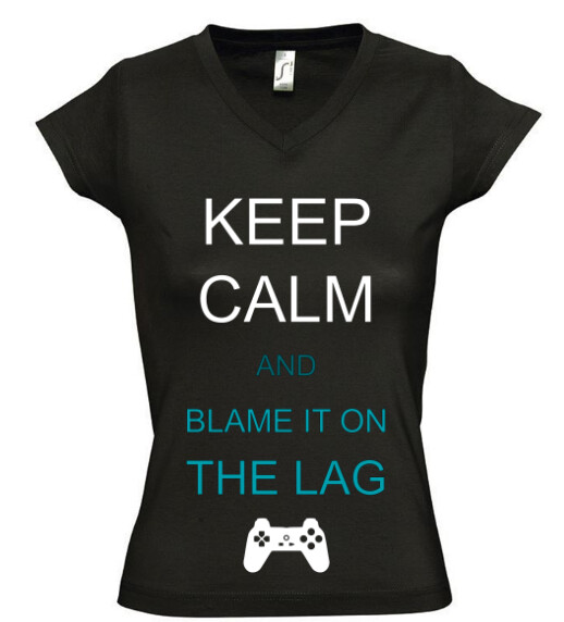 Női V nyakú póló