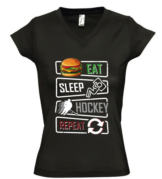 Női V nyakú póló