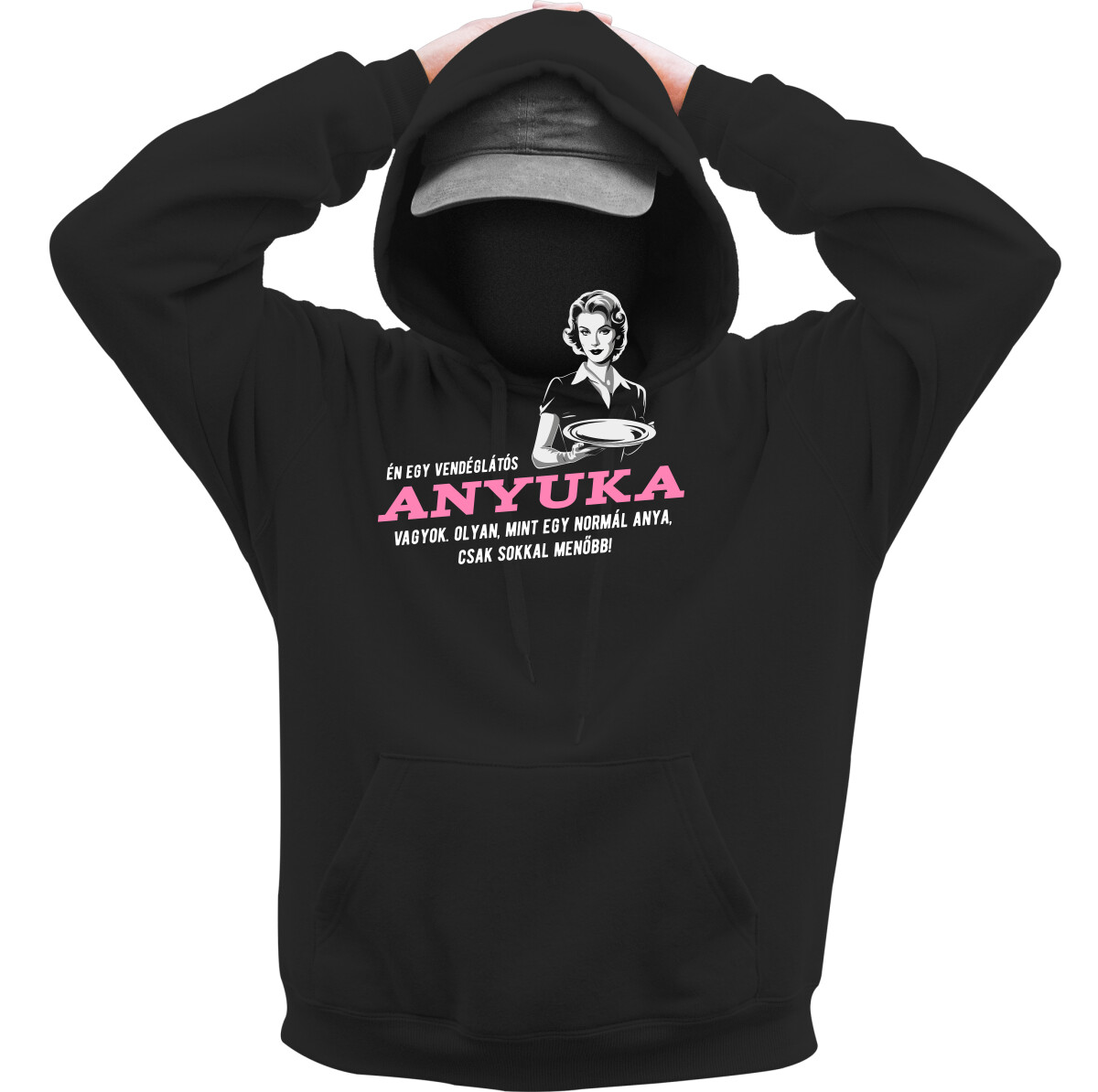 Kapucnis belebújós pulóver