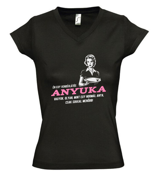 Női V nyakú póló