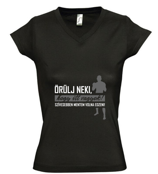 Női V nyakú póló