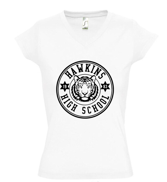 Női V nyakú póló