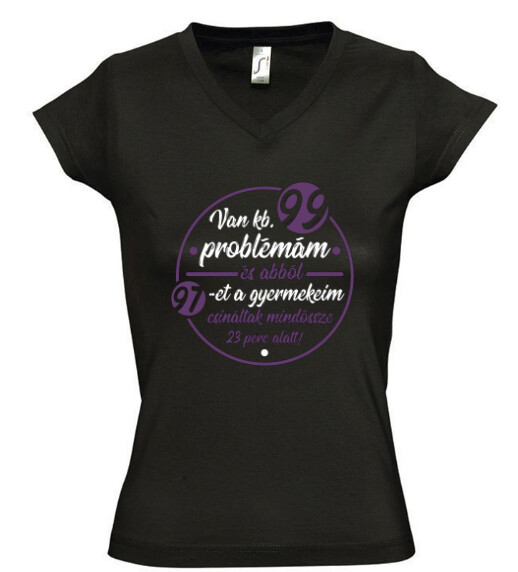 Női V nyakú póló