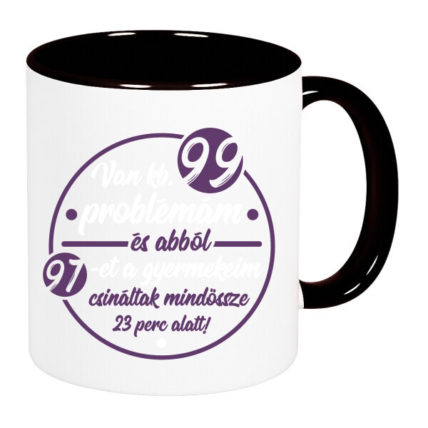 Színes fülű és belsejű bögre