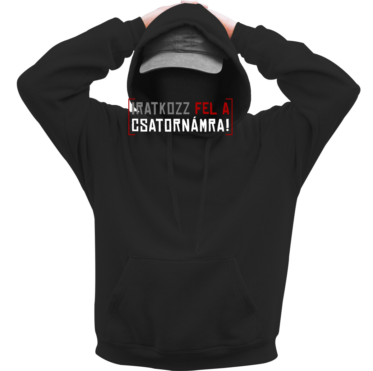 Kapucnis belebújós pulóver