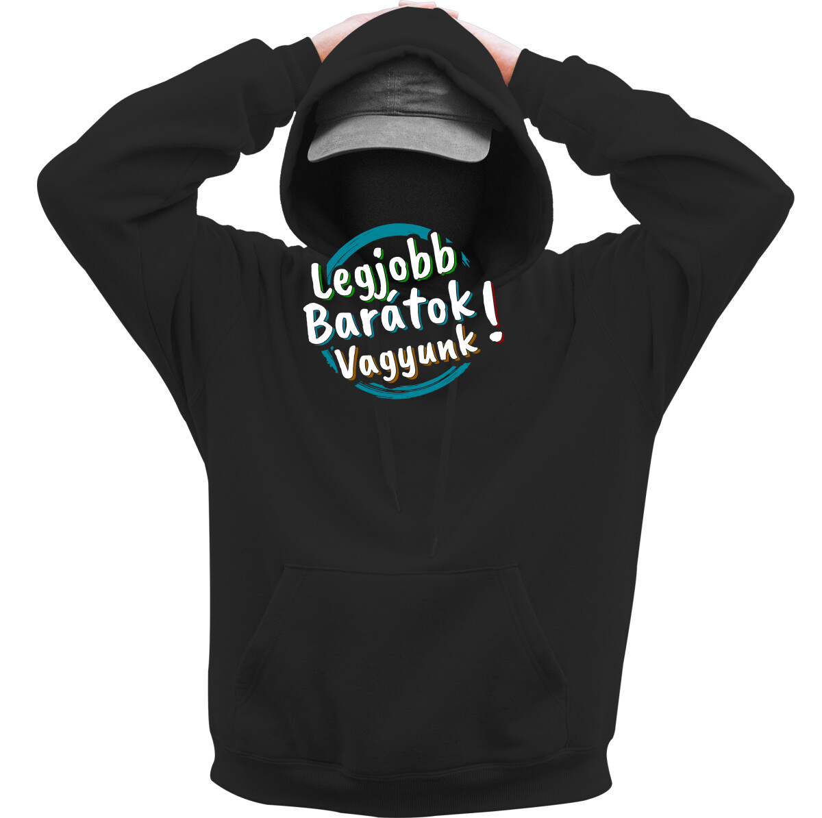 Kapucnis belebújós pulóver