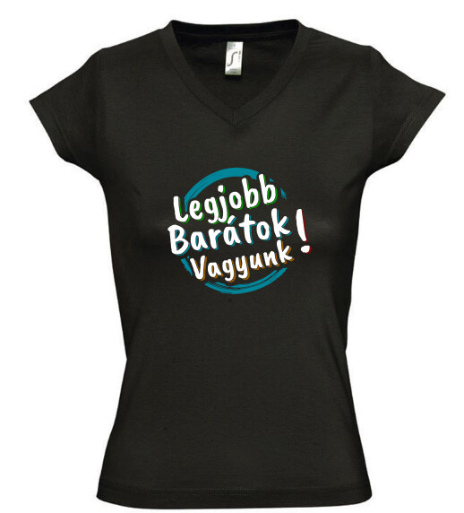 Női V nyakú póló