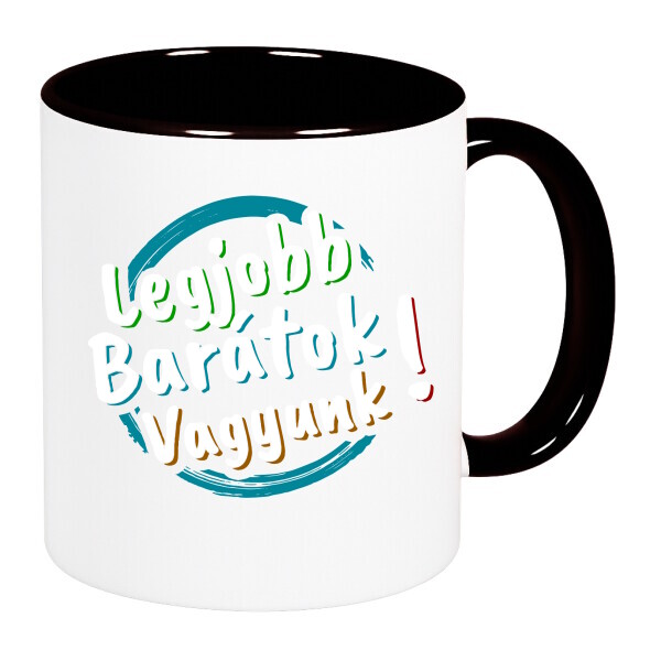 Színes fülű és belsejű bögre