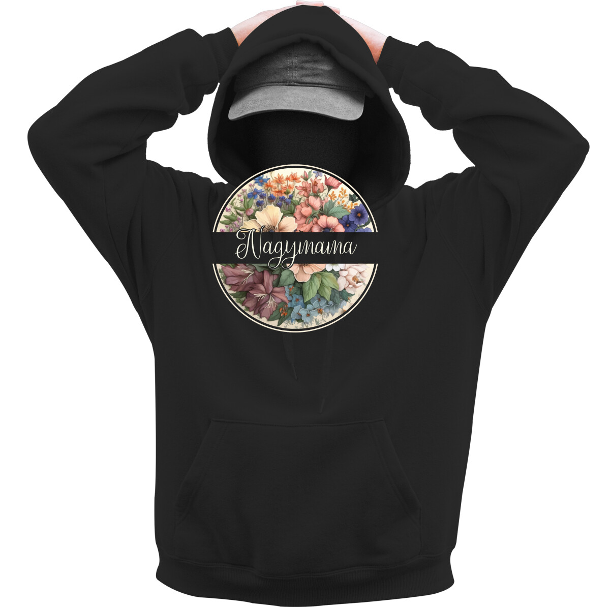 Kapucnis belebújós pulóver