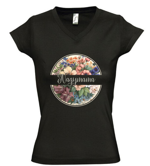 Női V nyakú póló