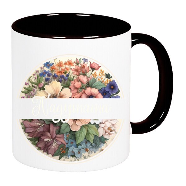 Színes fülű és belsejű bögre