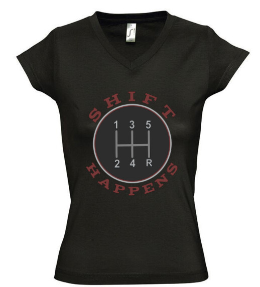 Női V nyakú póló