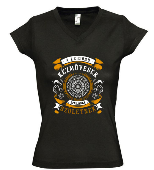 Női V nyakú póló